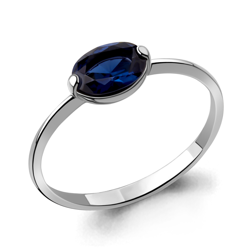 600068Н Кольцо из Серебра с наносапфиром