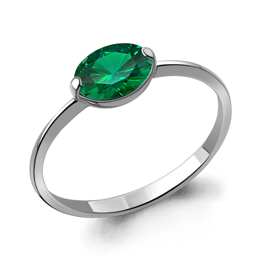 600068П Кольцо из Серебра с наноизумрудом