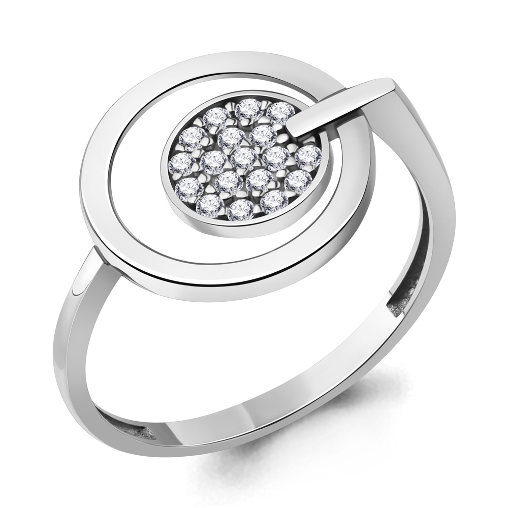 600080А Кольцо из Серебра с фианитами