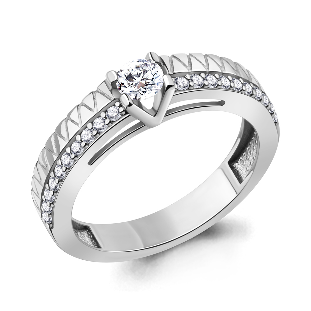 600083А Кольцо из Серебра с фианитами