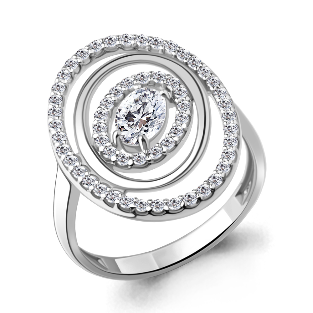 600084А Кольцо из Серебра с фианитами