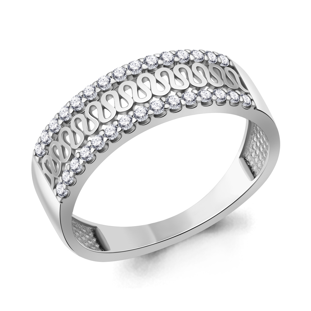 600086А Кольцо из Серебра с фианитами