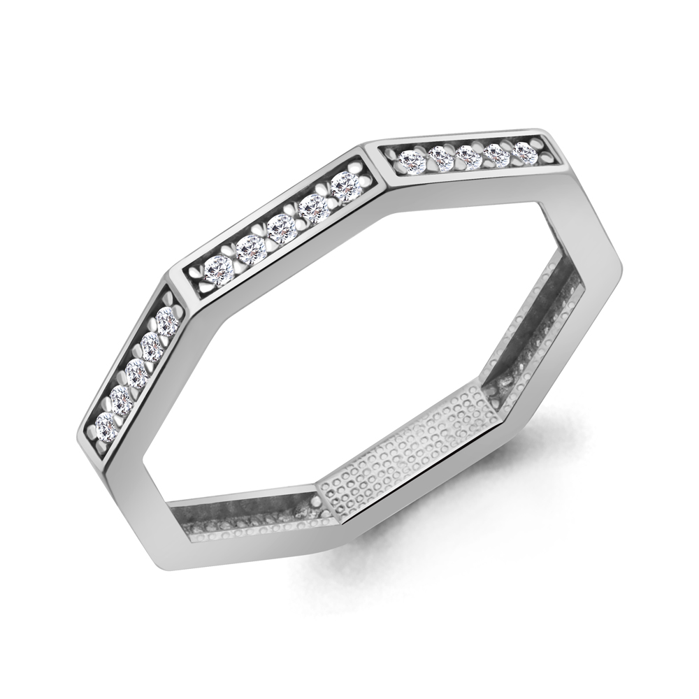 600127А Кольцо из Серебра с фианитами