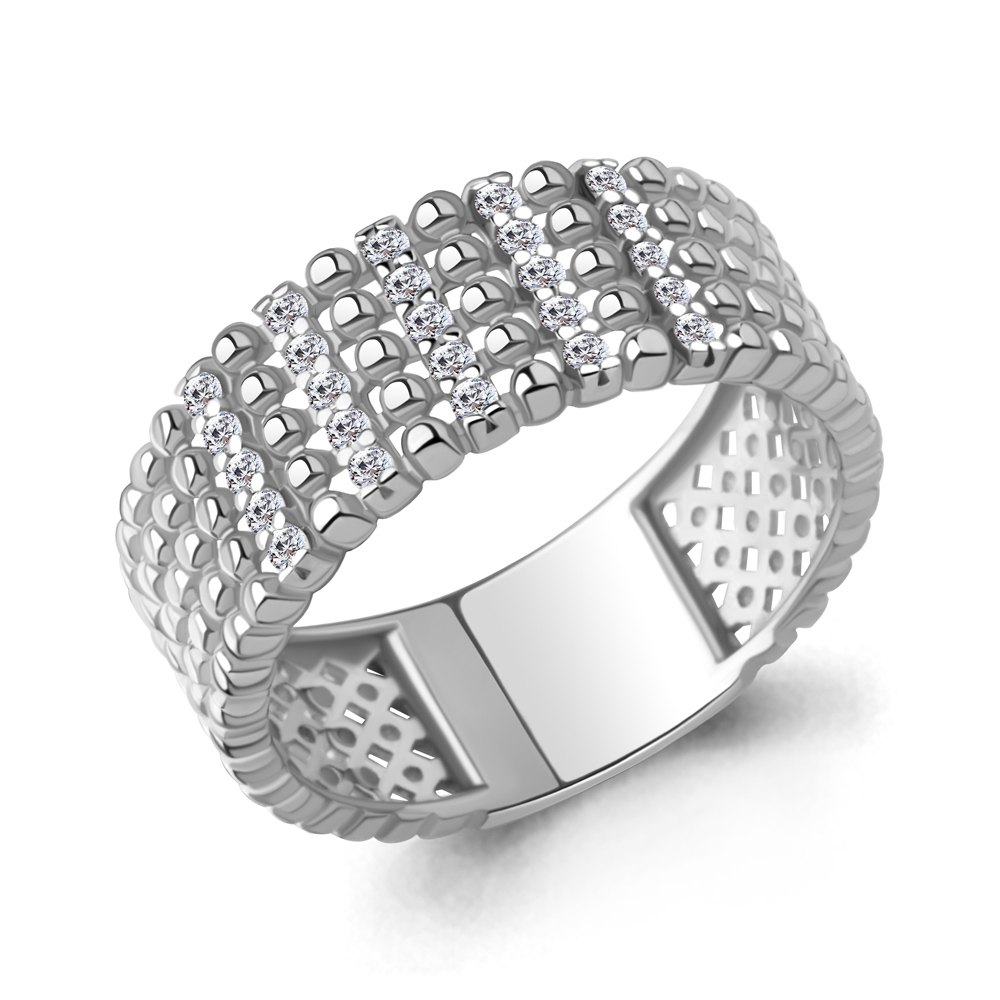 600130А Кольцо из Серебра с фианитами