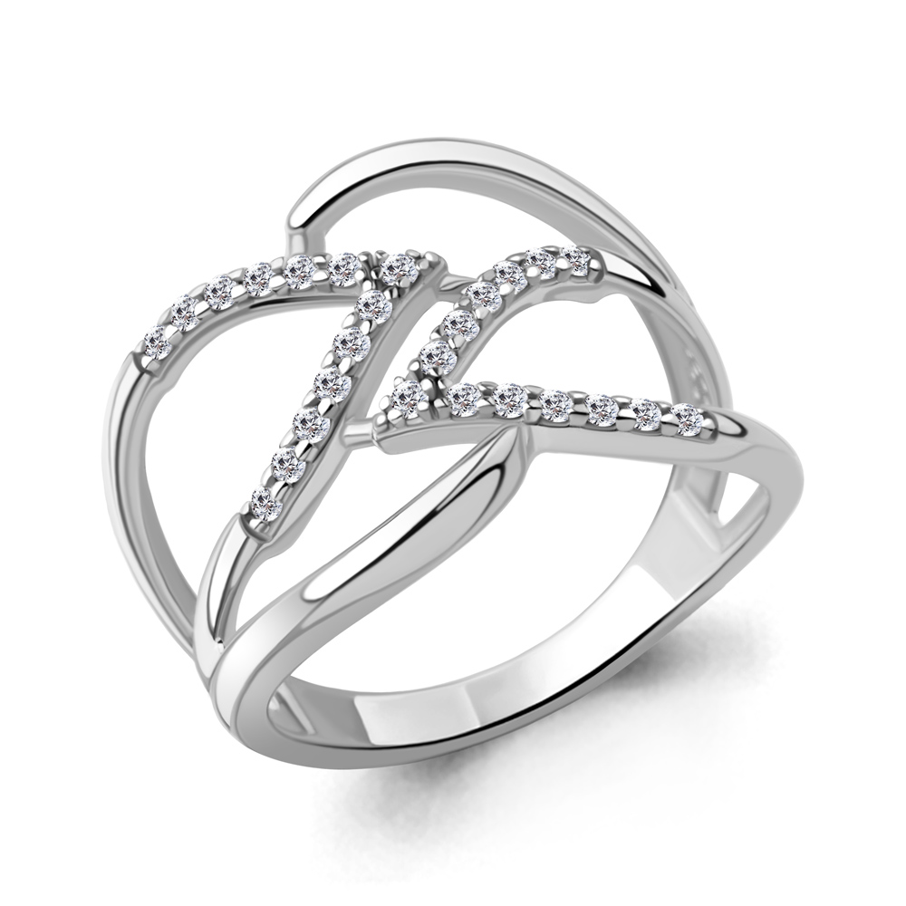 600132А Кольцо из Серебра с фианитами