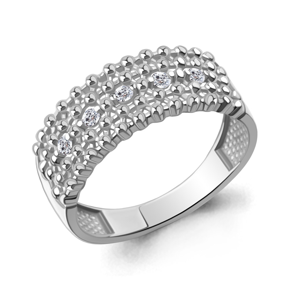 600180А Кольцо из Серебра с фианитами