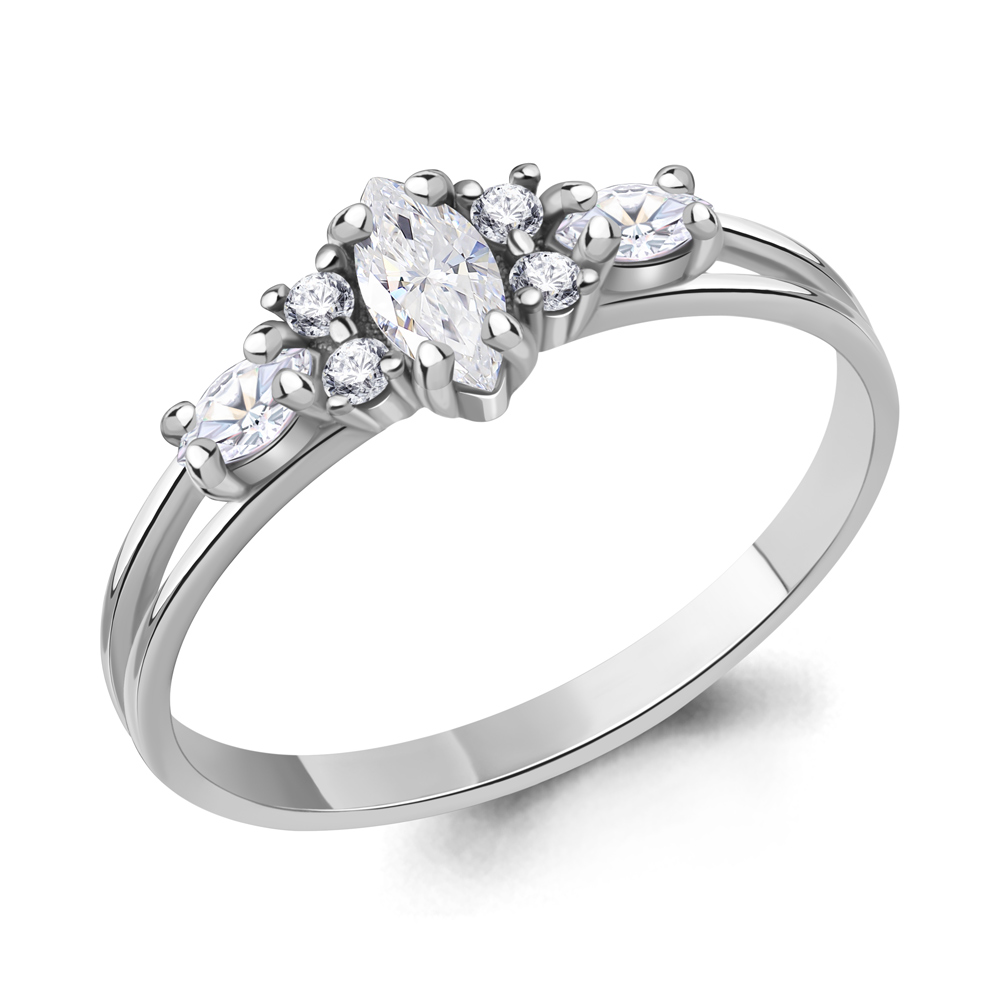 600224А Кольцо из Серебра с фианитами