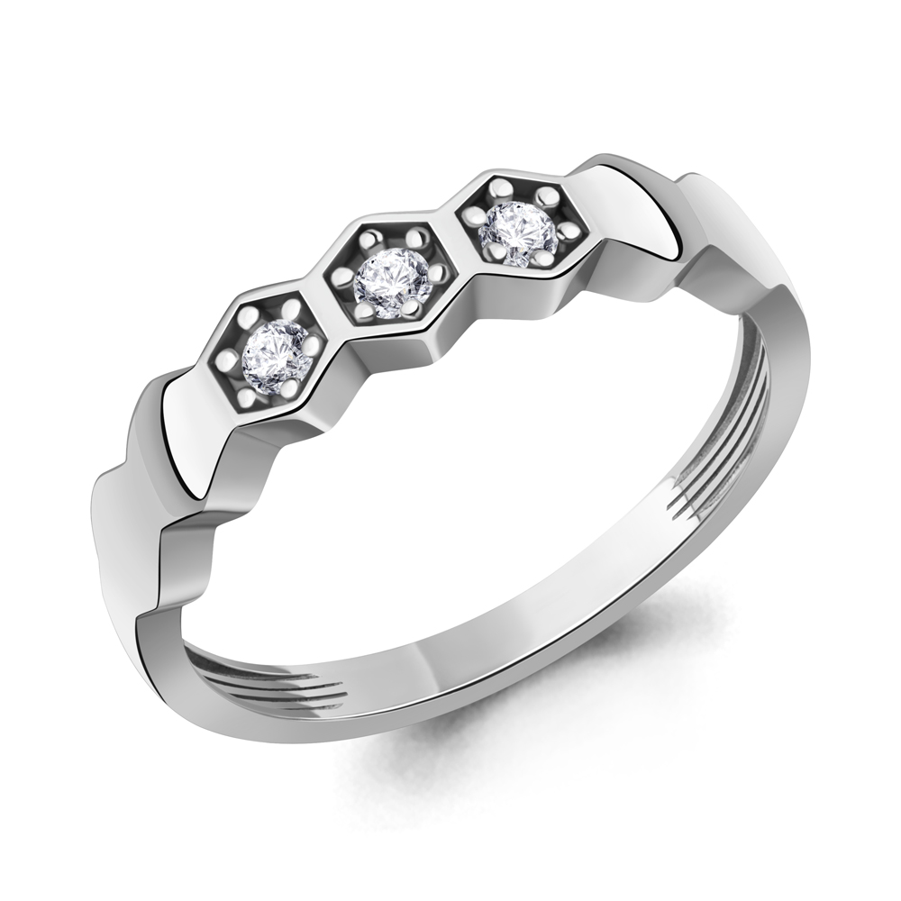 600274А Кольцо из Серебра с фианитами