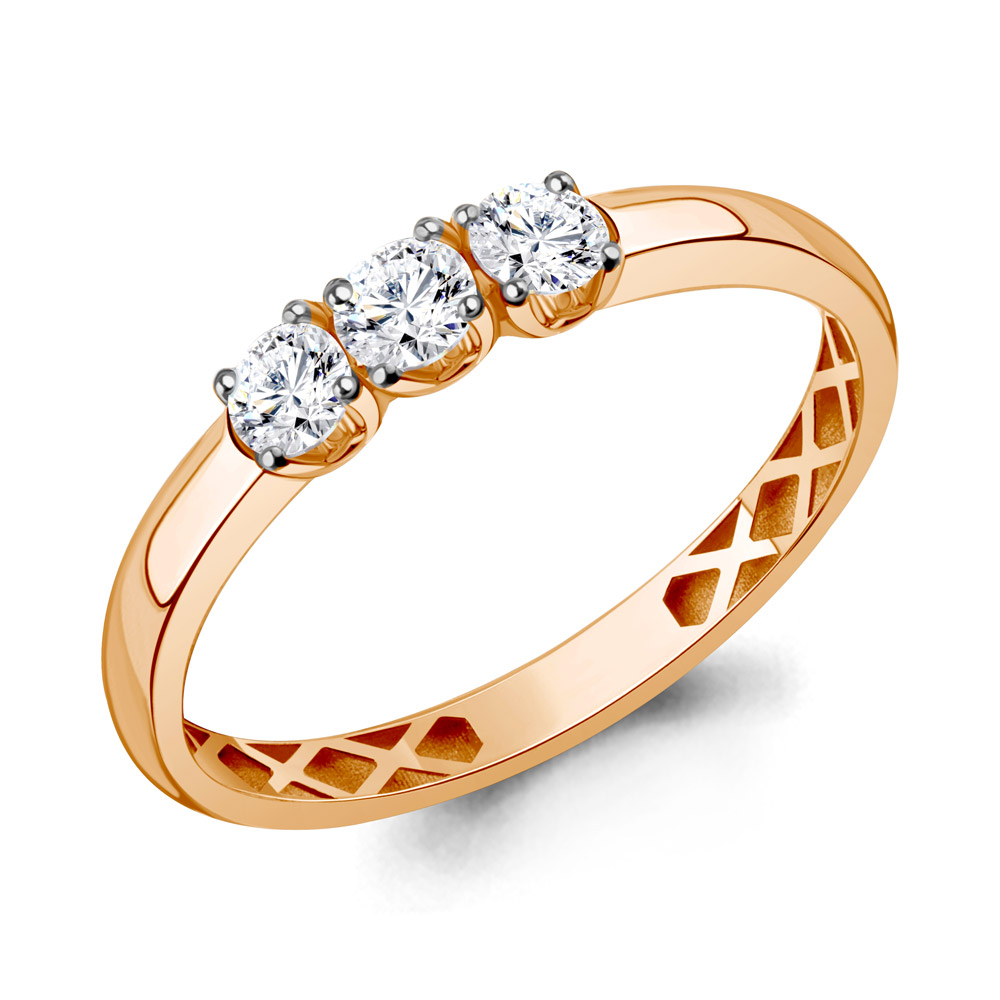 600291 Кольцо из Золота с фианитами