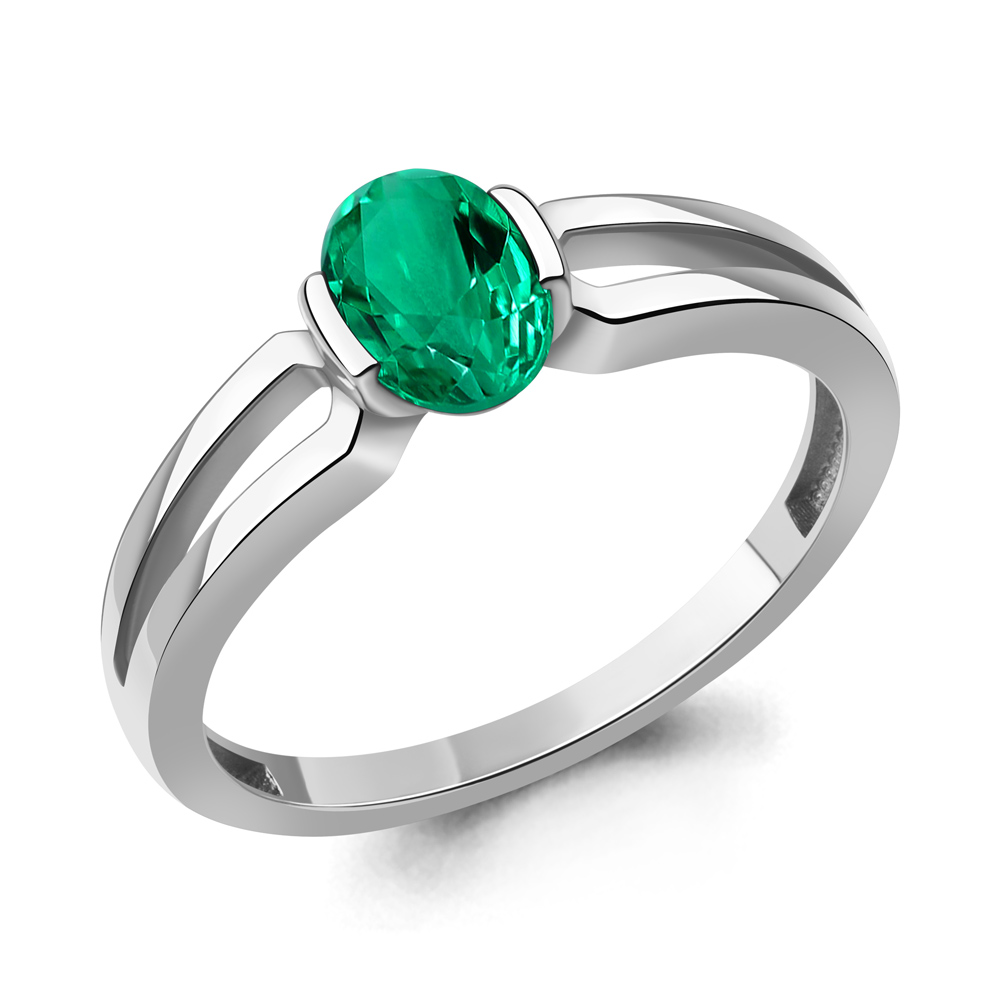 600300Г Кольцо из Серебра с наноизумрудом