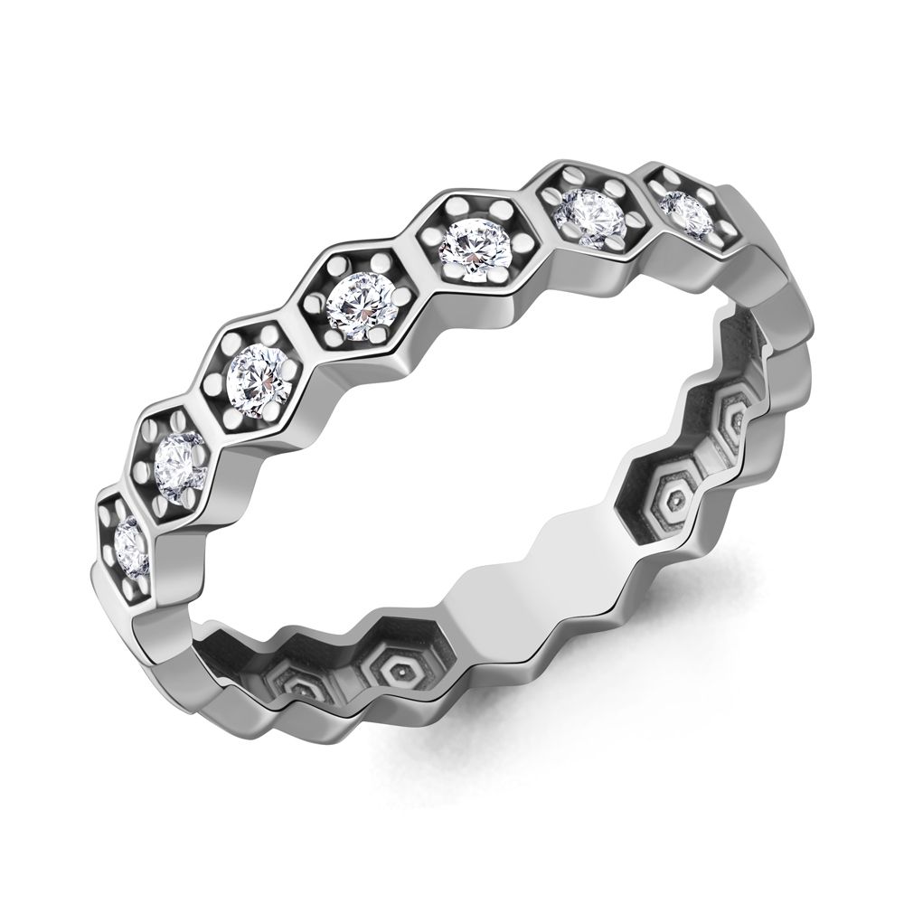 600343А Кольцо из Серебра с фианитами