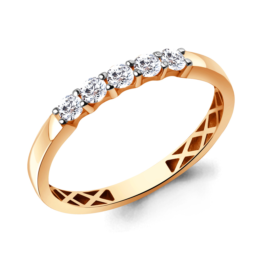 600345 Кольцо из Золота с фианитами