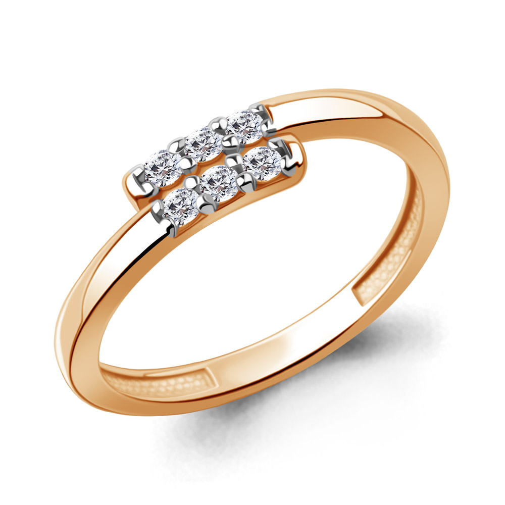 600348А Кольцо из Золота с фианитами