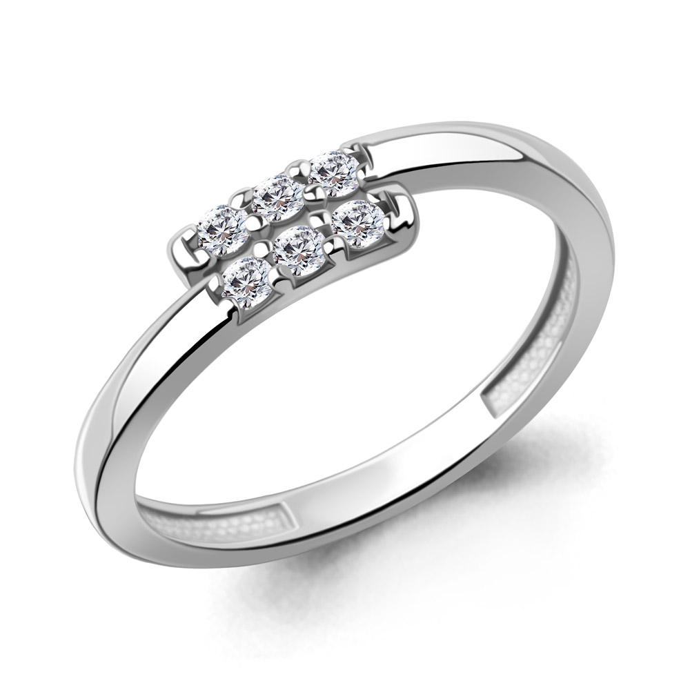 600348А Кольцо из Серебра с фианитами