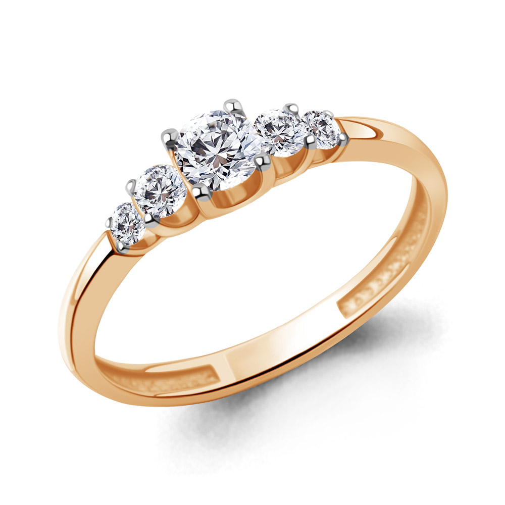 600349 Кольцо из Золота с фианитами