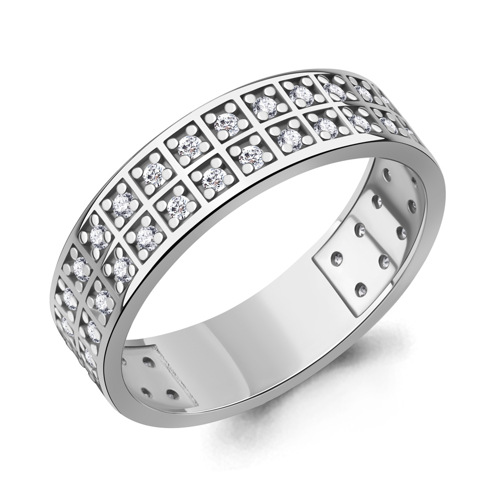 600351А Кольцо из Серебра с фианитами