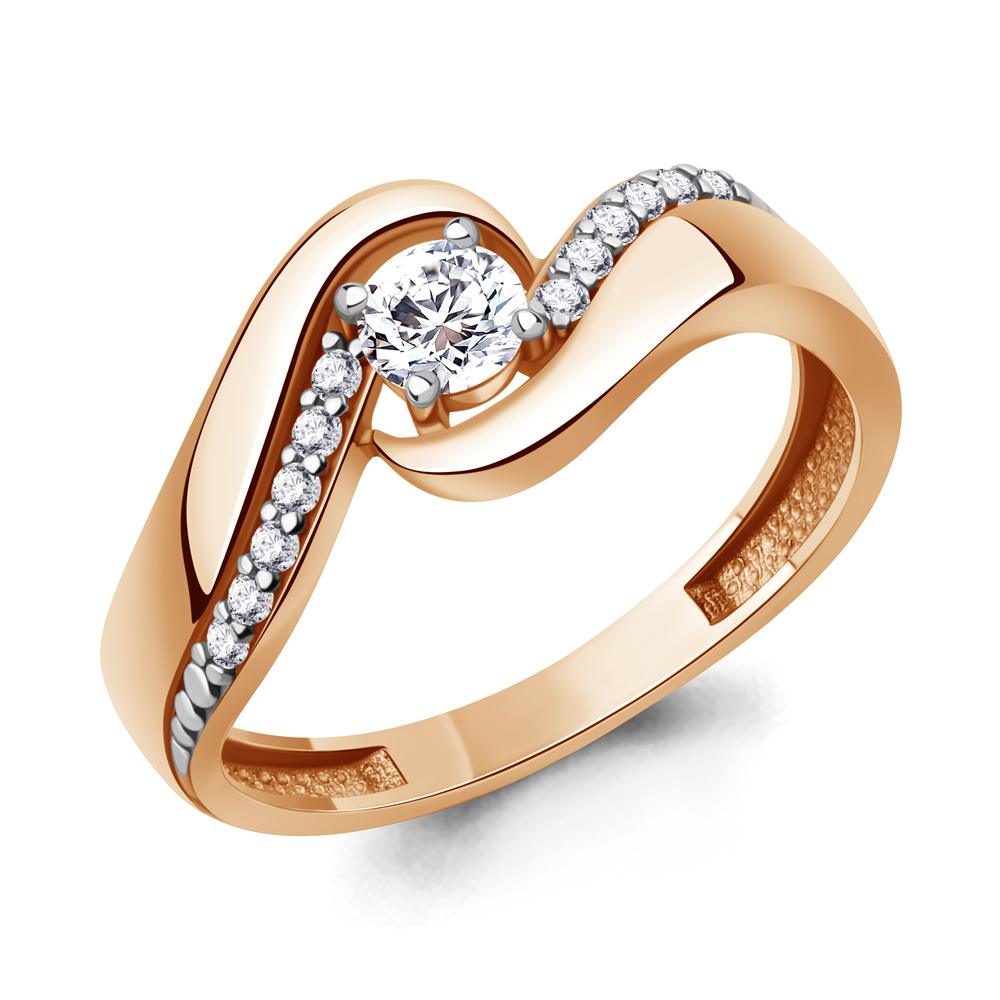 600380А Кольцо из Золота с фианитами