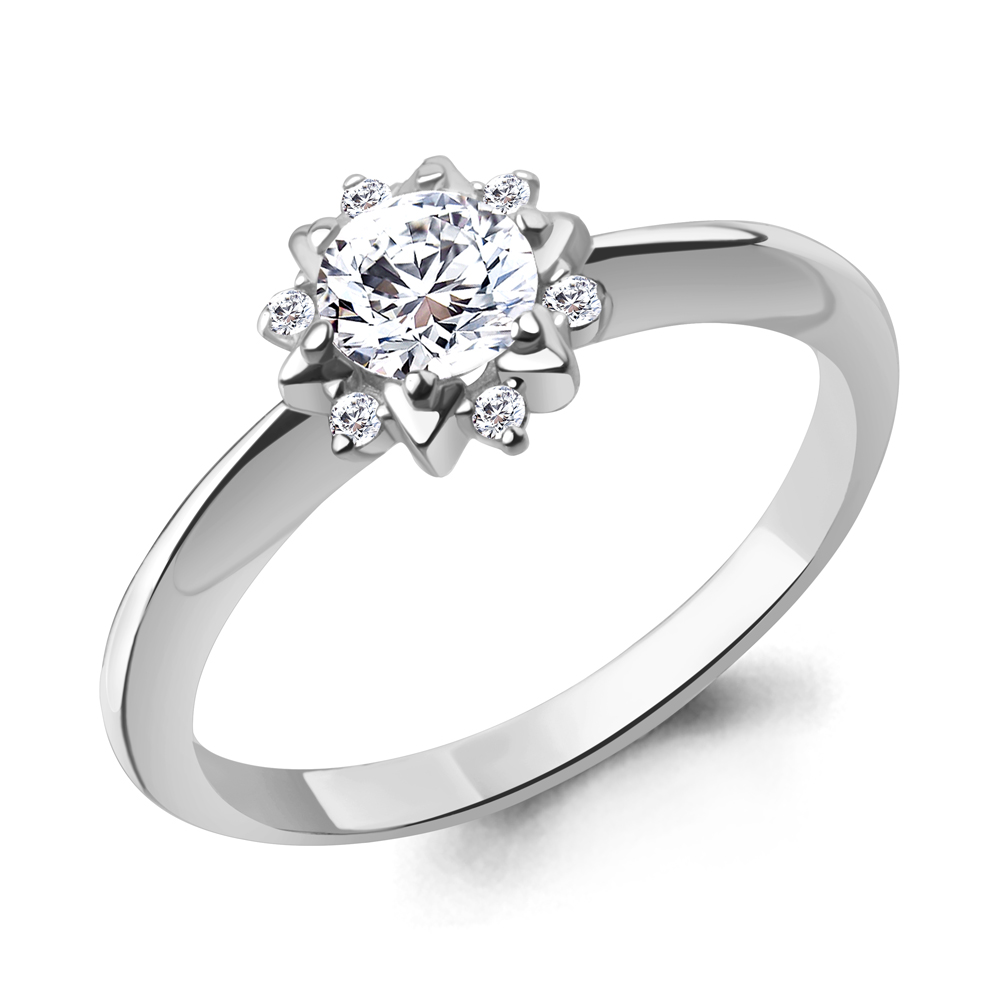 600393А Кольцо из Серебра с фианитами