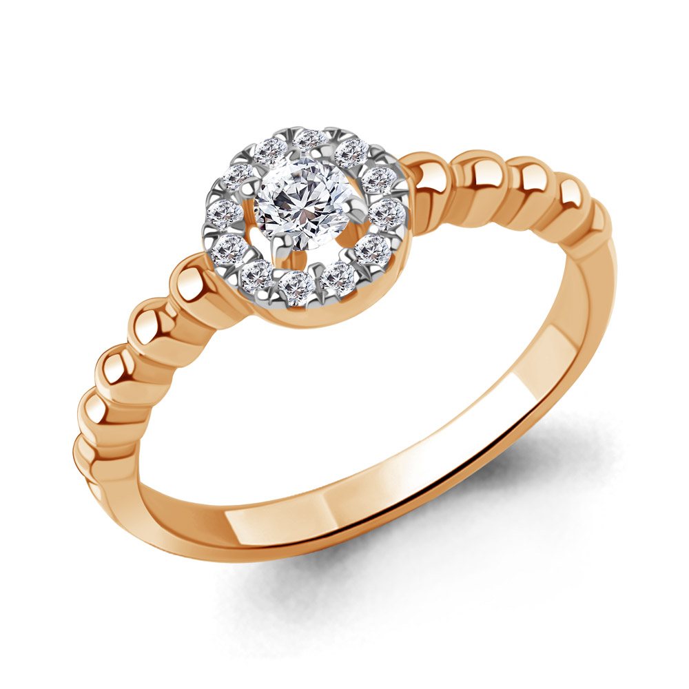 600408А Кольцо из Золота с фианитами