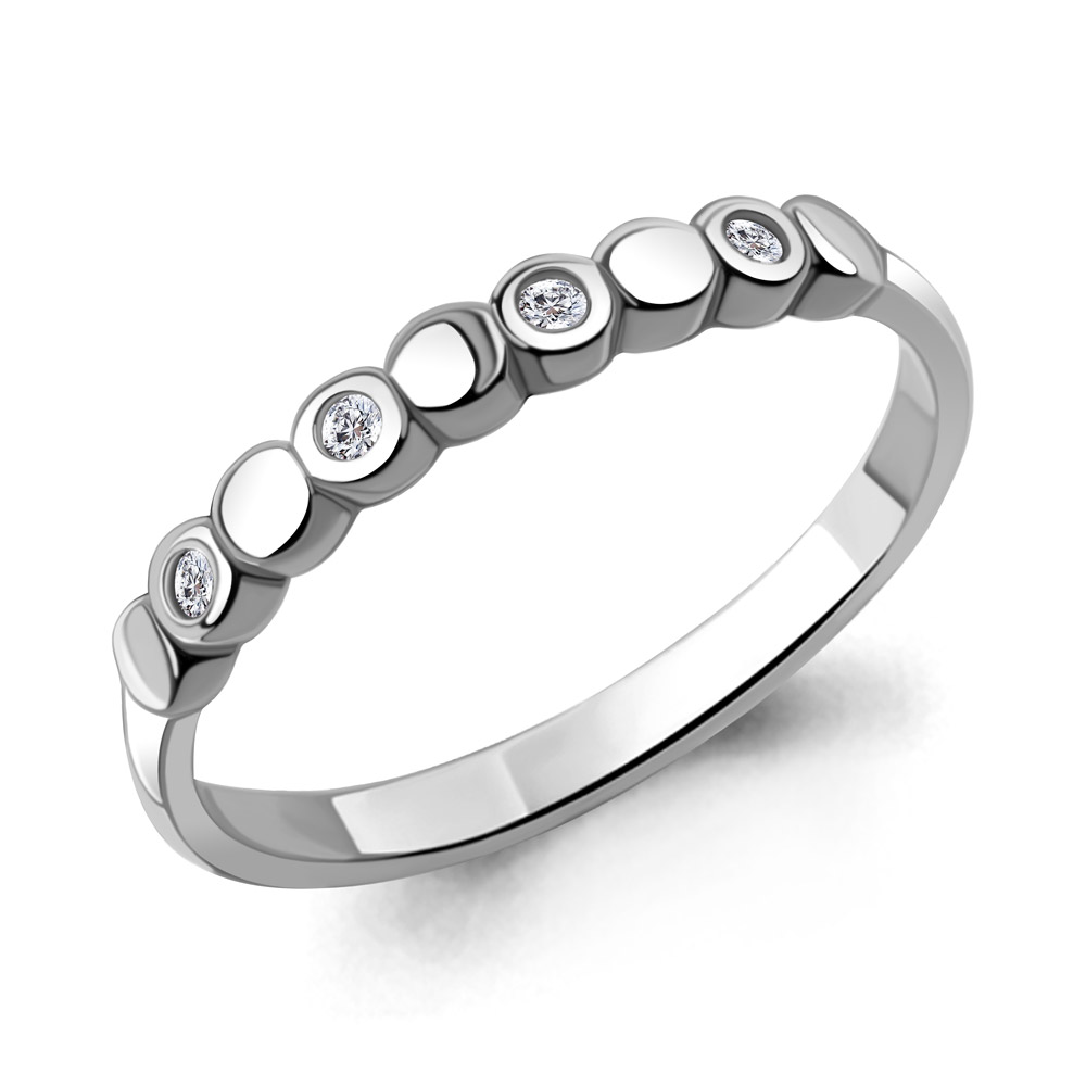 600411А Кольцо из Серебра с фианитами