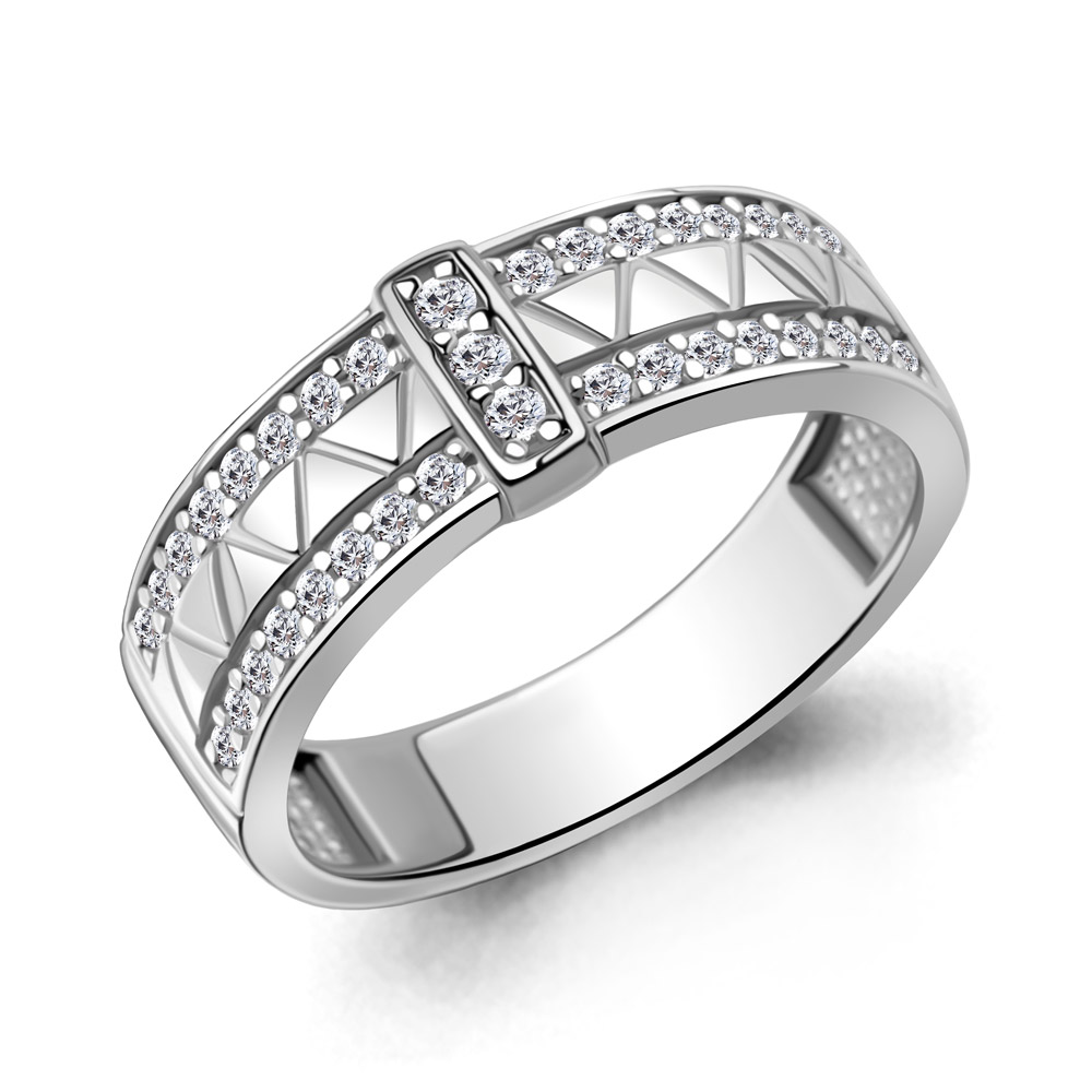 600417А Кольцо из Серебра с фианитами