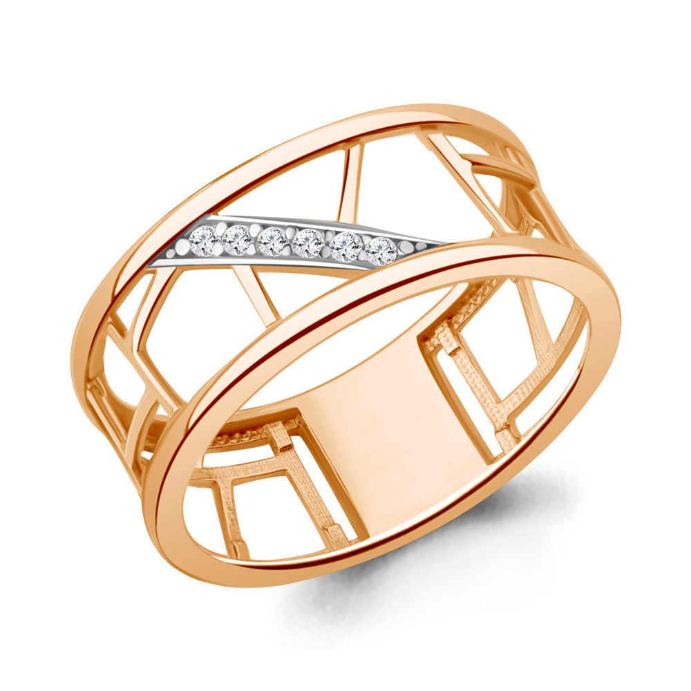 600455А Кольцо из Золота с фианитами