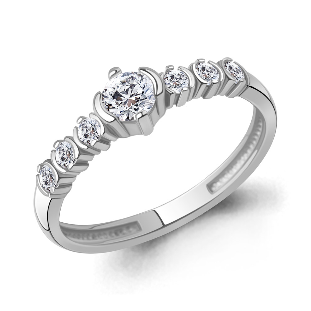 600494А Кольцо из Серебра с фианитами