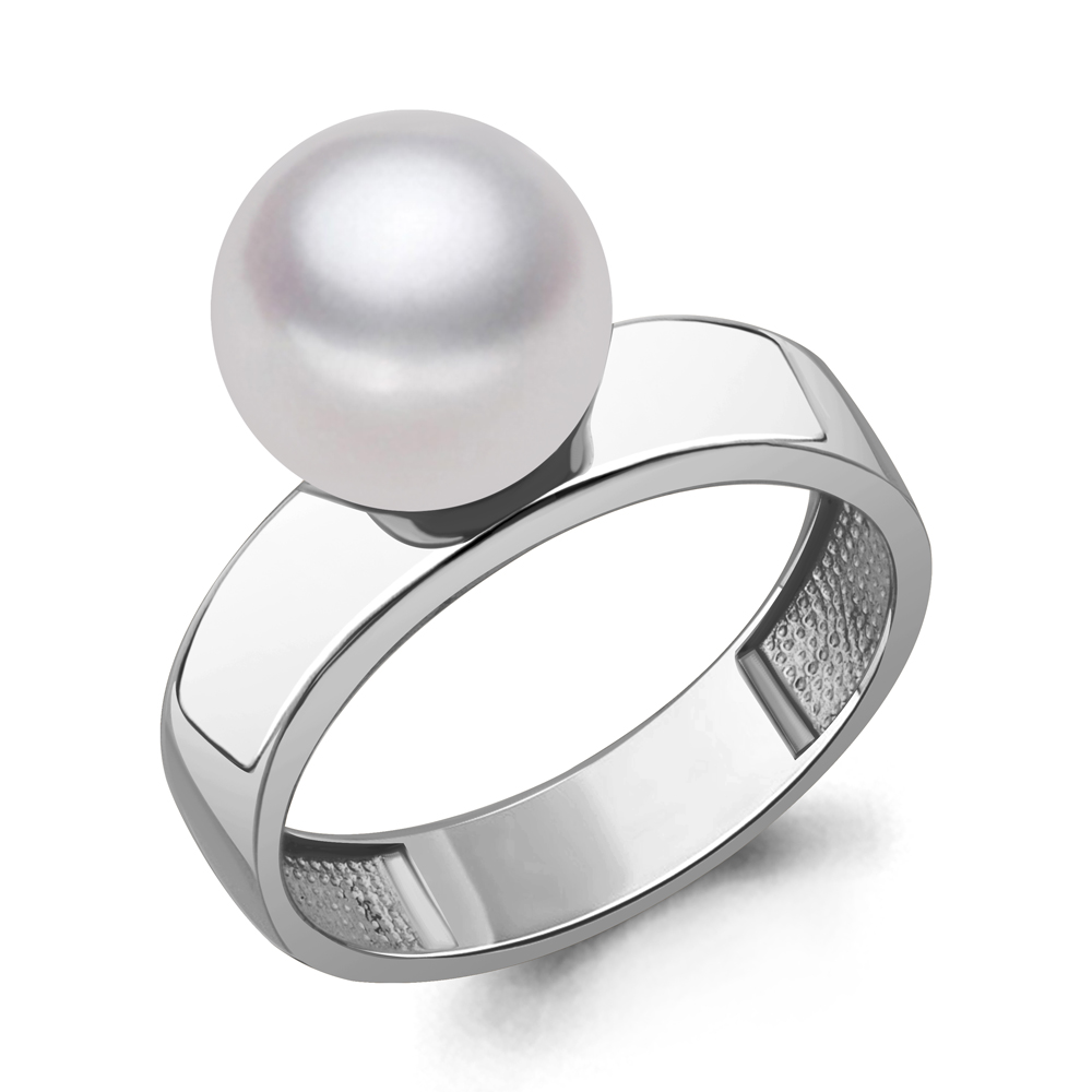 600551 Кольцо из Серебра с хрустальным жемчугом