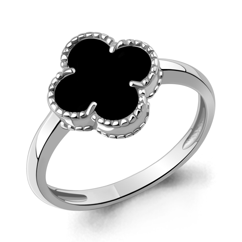 600619 Кольцо из Серебра с ониксом черным