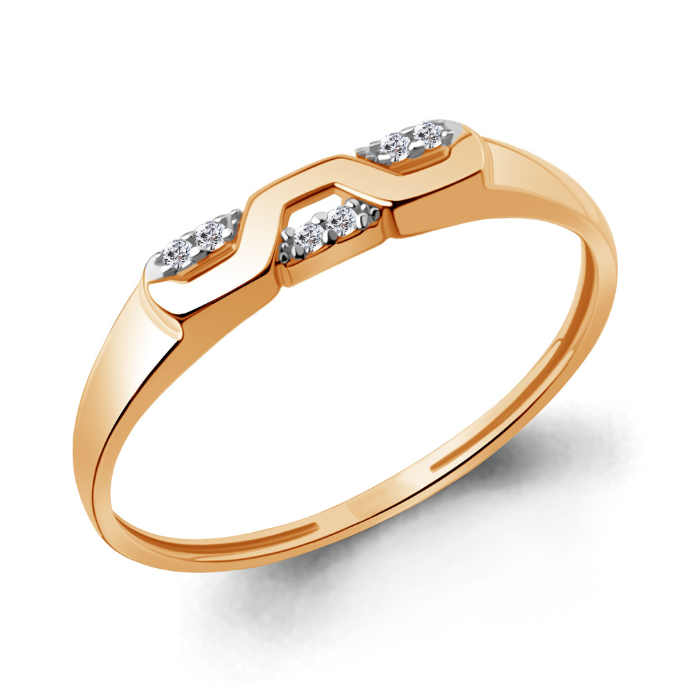 600705А Кольцо из Золота с фианитами