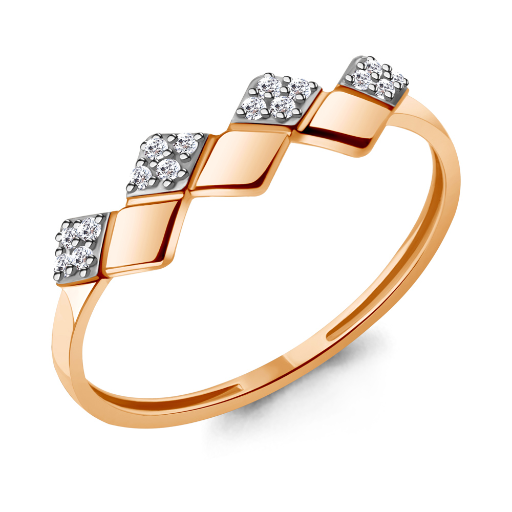 600707А Кольцо из Золота с фианитами