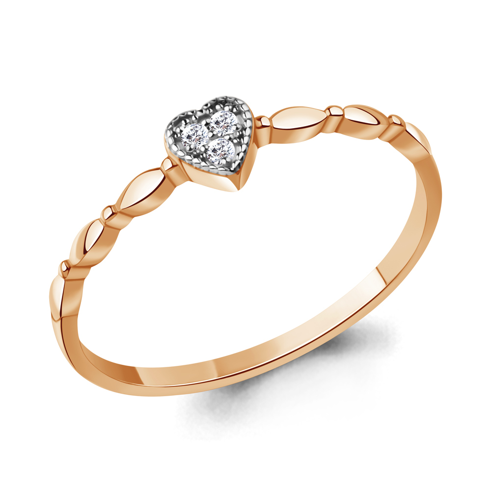 600739 Кольцо из Золота с фианитами