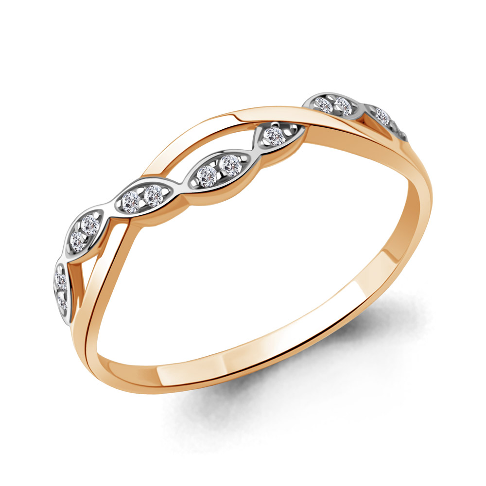 600743А Кольцо из Золота с фианитами