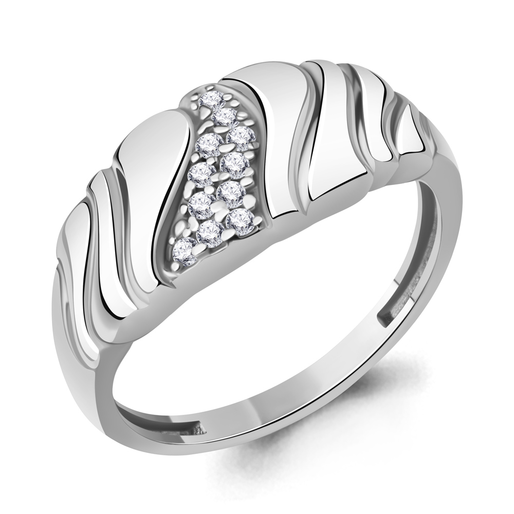 600746А Кольцо из Серебра с фианитами