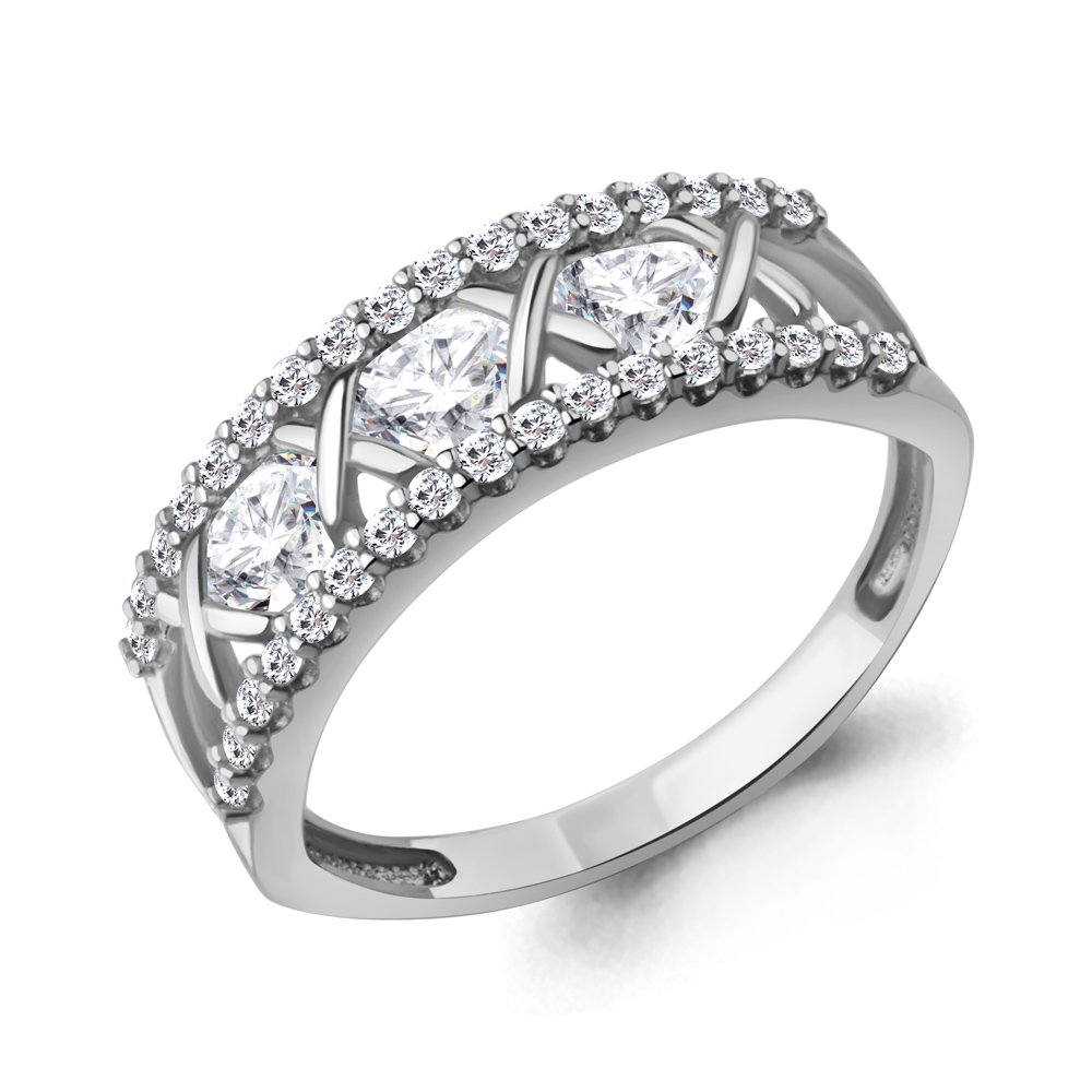 600756А Кольцо из Серебра с фианитами