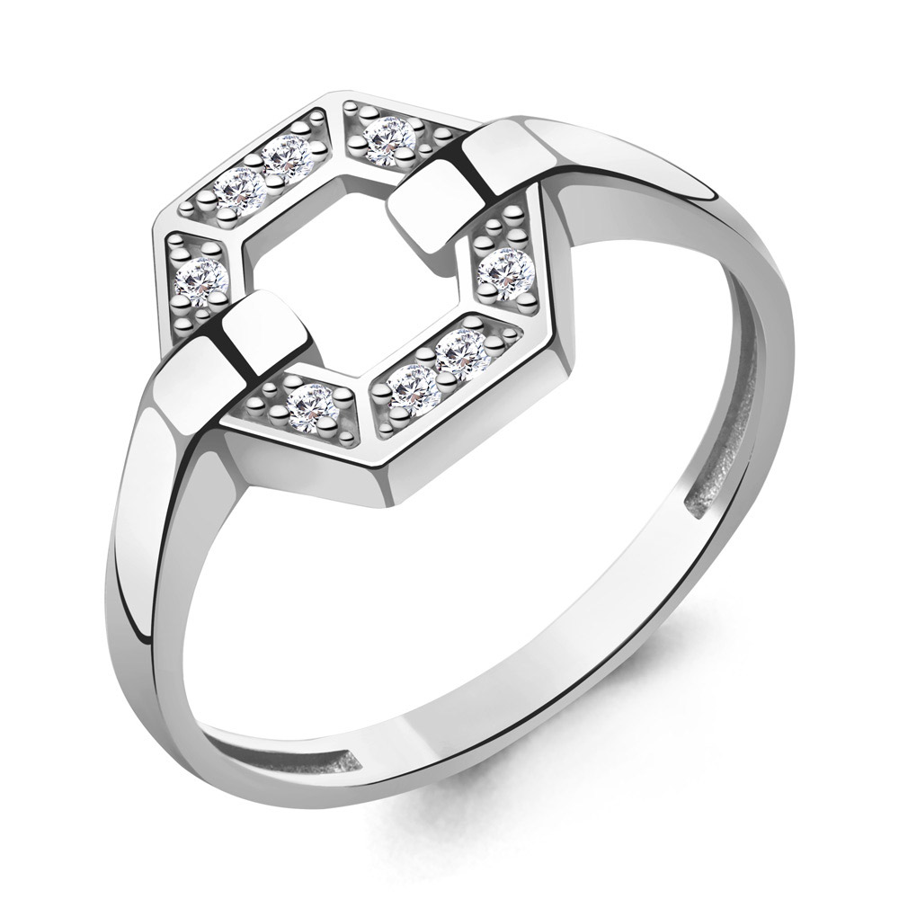 600811А Кольцо из Серебра с фианитами