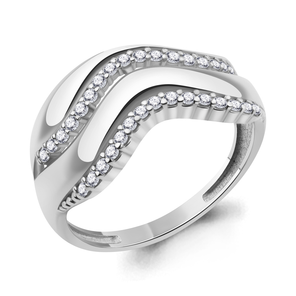 600814А Кольцо из Серебра с фианитами