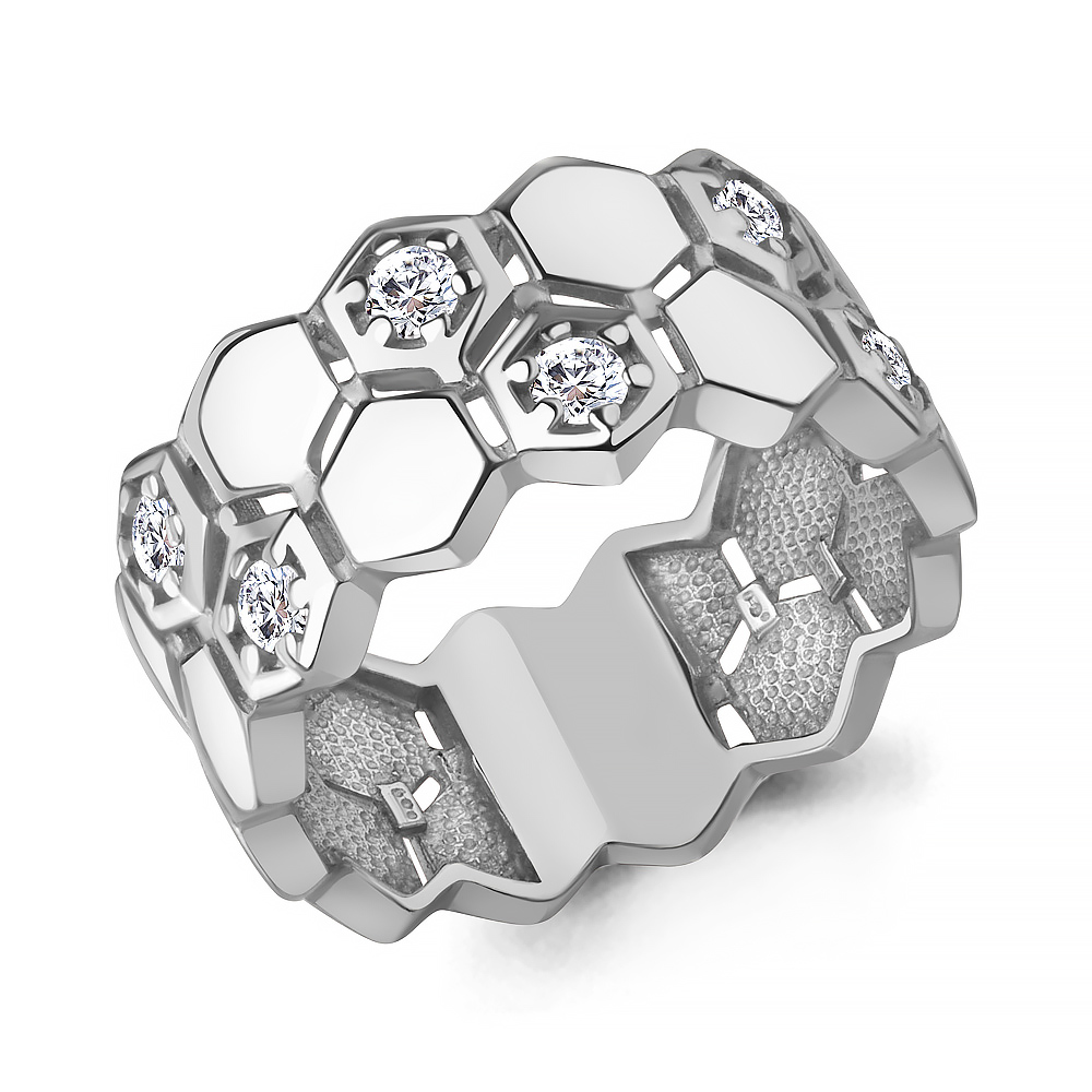 600847А Кольцо из Серебра с фианитами