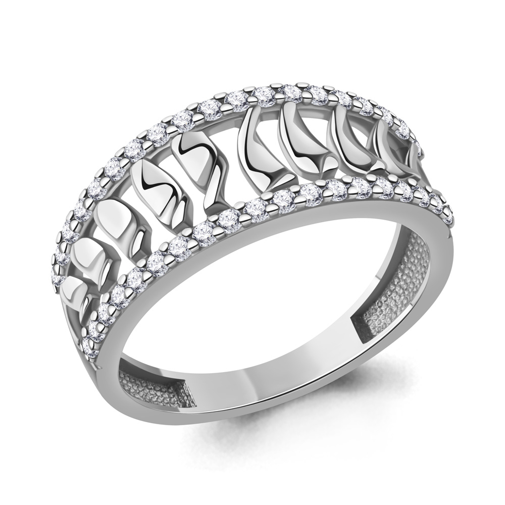 600851А Кольцо из Серебра с фианитами