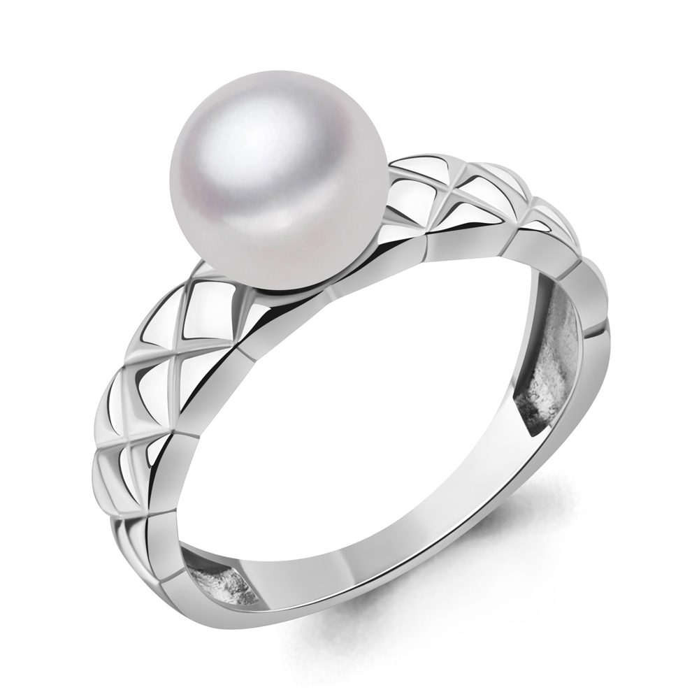 600895 Кольцо из Серебра с имитацией жемчуга