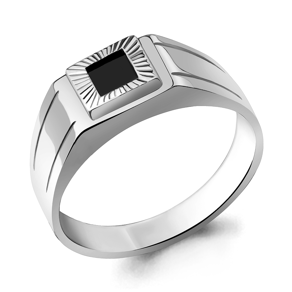 60627 Кольцо из Серебра с черным фианитом