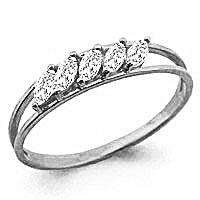 61071 Кольцо из Серебра с фианитами