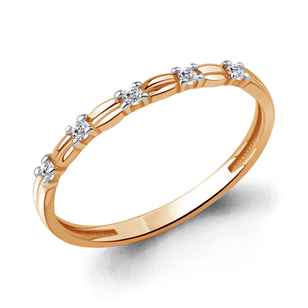 61249 Кольцо из Золота с фианитами