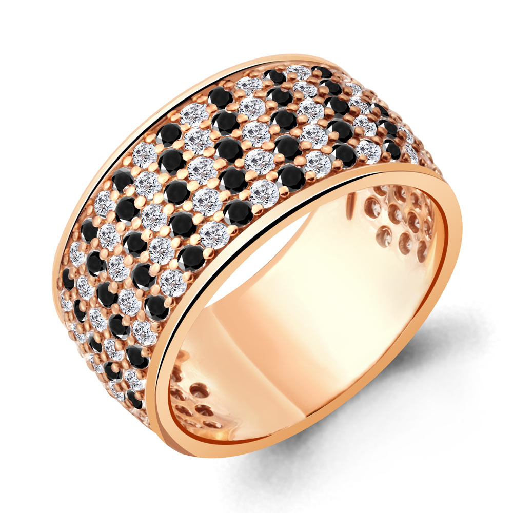 61294Ч Кольцо из Золота с нанокристаллами, фианитами