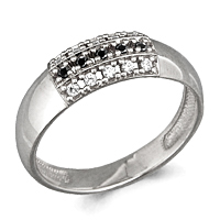 61437Ч Кольцо из Серебра с нанокристаллами, фианитами