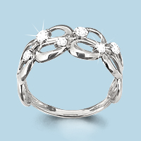 61986А Кольцо из Серебра с фианитами