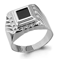 62108 Кольцо из Серебра с черным фианитом