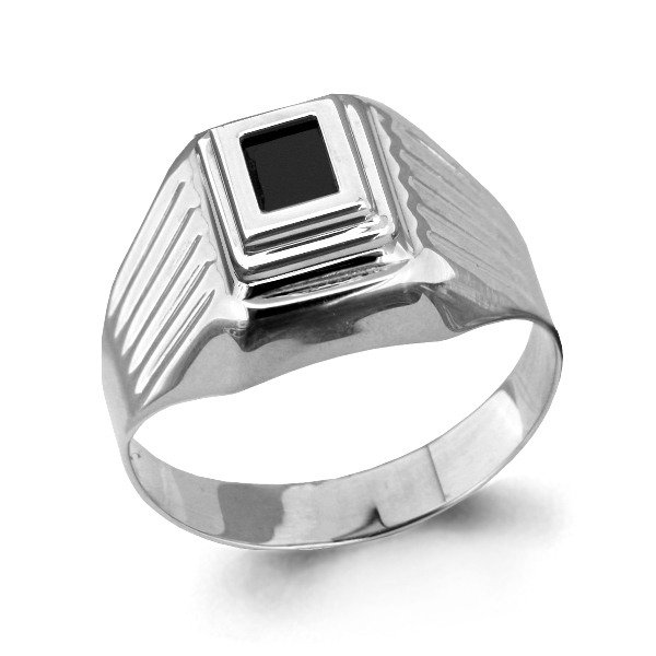 62118 Кольцо из Серебра с черным фианитом