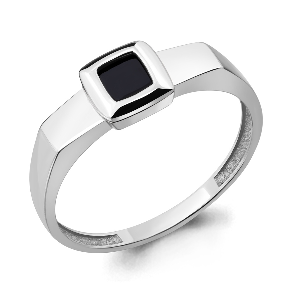 62177 Кольцо из Серебра с черным фианитом