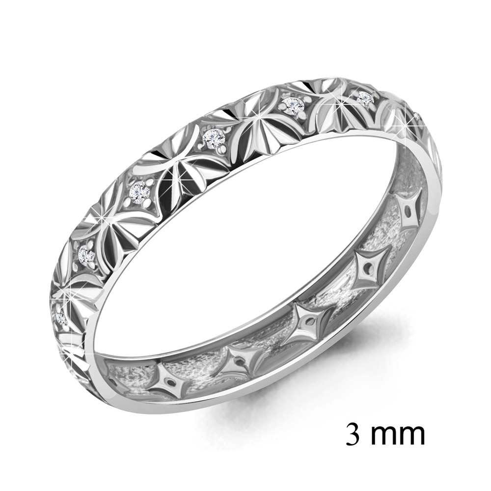 62227А Кольцо из Серебра с фианитами из коллекции "Love story"